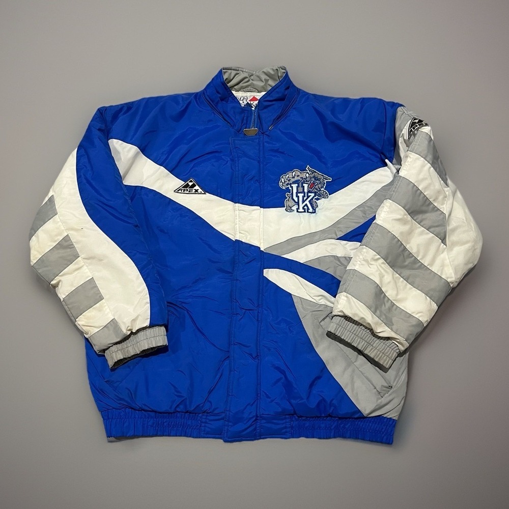 Vintage 90s Apex One Kentucky Wildcats College Retro Puffer Windbreaker Jacket L